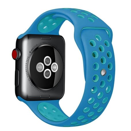 Sportbandje - Maat: S/M - Blauw - Geschikt voor Apple Watch 44mm / 45mm / 46mm / 49mm