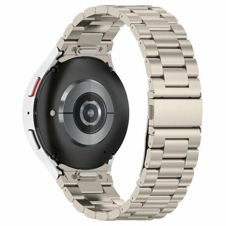 Stalen band met aansluitknop  - Titanium kleur - Samsung Galaxy watch 7 - 40mm & 44mm