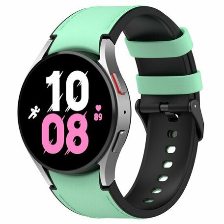 leer + siliconen bandje - Maat: small - Groen - Samsung Galaxy watch 7 - 40mm & 44mm