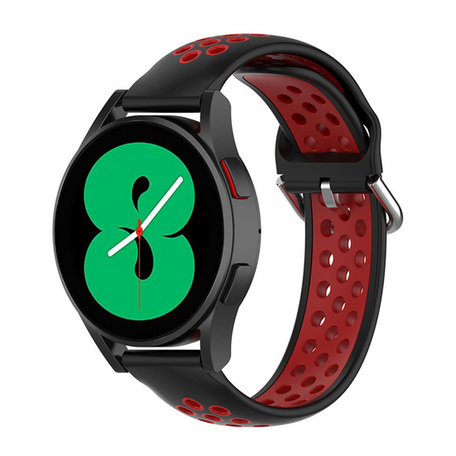 Siliconen sportbandje met gesp - Zwart + rood - Samsung Galaxy watch 7 - 40mm / 44mm