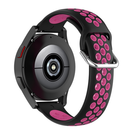 Siliconen sportbandje met gesp - Zwart + roze - Samsung Galaxy watch 7 - 40mm / 44mm