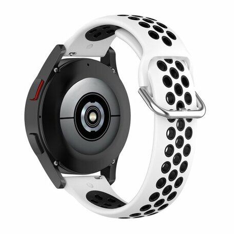 Siliconen sportbandje met gesp - Wit + zwart - Samsung Galaxy watch 7 - 40mm / 44mm