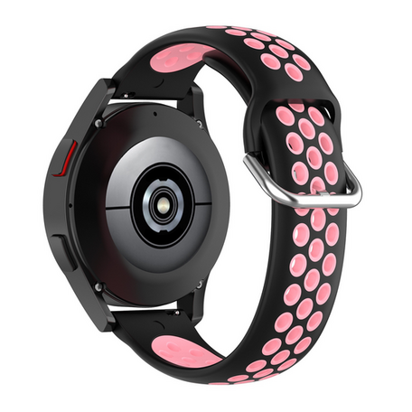 Siliconen sportbandje met gesp - Zwart + roze - Samsung Galaxy watch 7 - 40mm / 44mm