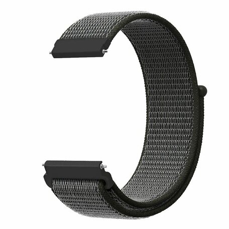 Sport Loop nylon bandje - Donkergroen met grijze band - Samsung Galaxy watch 7 - 40mm / 44mm