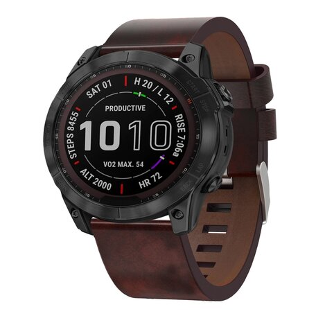 Leren bandje - Bruin - Garmin Epix Pro Gen 2 (51mm) / Quatix 7X / 6X & Tactix 7 (pro)