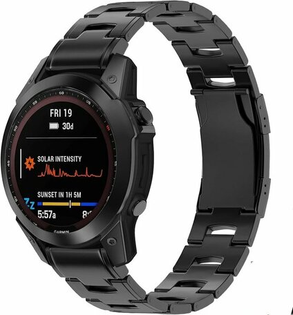 Titanium schakelband - Zwart - Garmin Epix Pro Gen 2 (51mm) / Quatix 7X / 6X & Tactix 7 (pro)