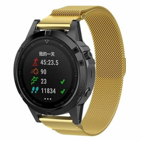 Milanese bandje - Goud - Garmin Epix Pro Gen 2 (51mm) / Quatix 7X / 6X & Tactix 7 (pro)