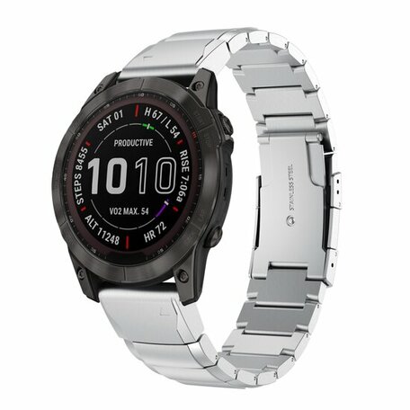 Stainless steel schakelband - Zilver - Garmin Epix Pro Gen 2 (51mm) / Quatix 7X / 6X & Tactix 7 (pro)