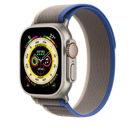 Trail nylon bandje - Grijs - Geschikt voor Apple Watch 42mm / 44mm / 45mm / 46mm / 49mm