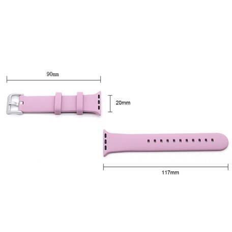 Rubberen sportbandje met gesp - Roze - Geschikt voor Apple Watch 38mm / 40mm / 41mm / 42mm