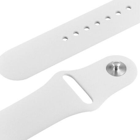 Rubberen sportbandje - Wit - Geschikt voor Apple Watch 38mm / 40mm / 41mm / 42mm