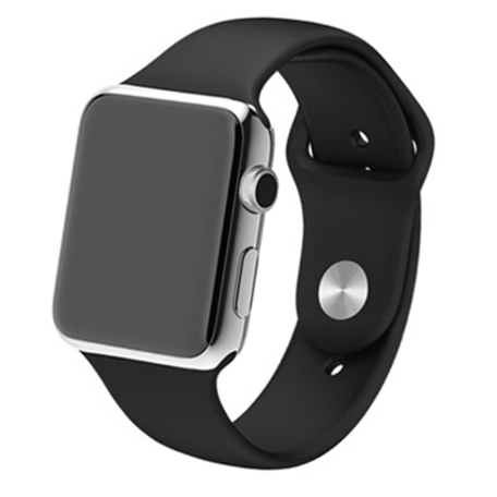 Rubberen sportbandje - Zwart - Geschikt voor Apple Watch 38mm / 40mm / 41mm / 42mm