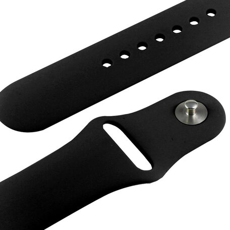 Rubberen sportbandje - Zwart - Geschikt voor Apple Watch 38mm / 40mm / 41mm / 42mm