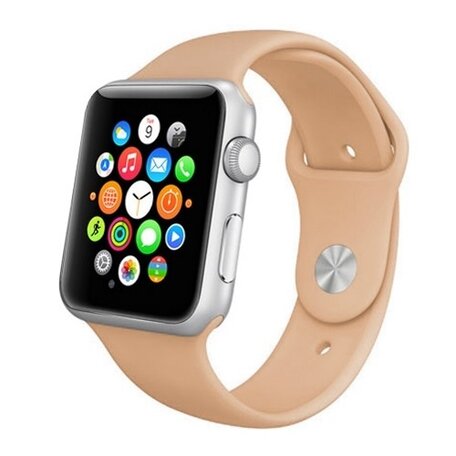 Rubberen sportbandje - Beige - Geschikt voor Apple Watch 38mm / 40mm / 41mm / 42mm