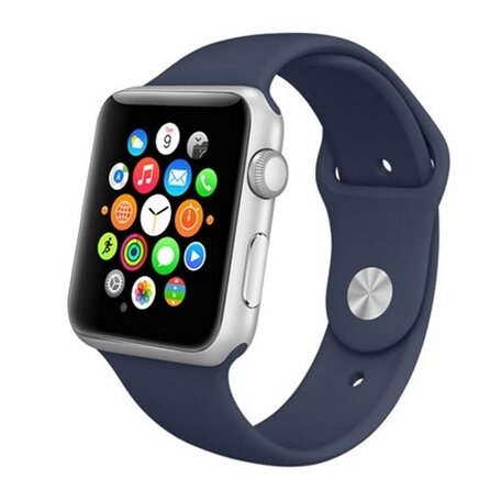 Rubberen sportbandje - Donker blauw - Geschikt voor Apple Watch 38mm / 40mm / 41mm / 42mm