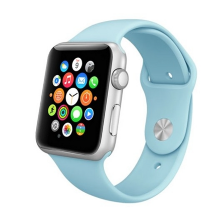 Rubberen sportbandje - Baby blauw - Geschikt voor Apple Watch 38mm / 40mm / 41mm / 42mm