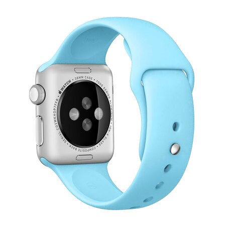 Rubberen sportbandje - Baby blauw - Geschikt voor Apple Watch 38mm / 40mm / 41mm / 42mm