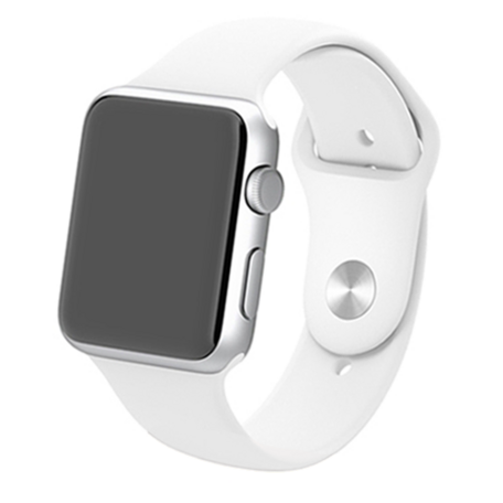 Rubberen sportbandje - Wit - Geschikt voor Apple Watch 42mm / 44mm / 45mm / 46mm / 49mm