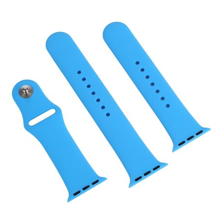 Rubberen sportbandje - Blauw - Geschikt voor Apple Watch 44mm / 45mm / 46mm / 49mm