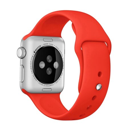 Rubberen sportbandje - Rood - Geschikt voor Apple watch 42mm / 44mm / 45mm / 46mm / 49mm