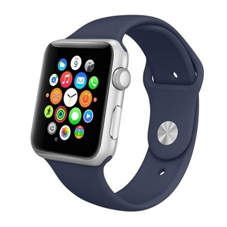 Rubberen sportbandje - Donkerblauw - Geschikt voor Apple Watch 42mm / 44mm / 45mm / 46mm / 49mm