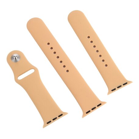 Rubberen sportbandje - Beige - Geschikt voor Apple Watch 44mm / 45mm / 46mm / 49mm