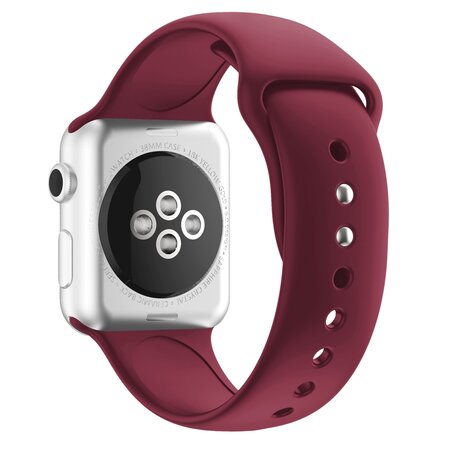 Siliconen sportbandje - Bordeaux - Dubbele druksluiting - Geschikt voor Apple Watch 38mm / 40mm / 41mm / 42mm