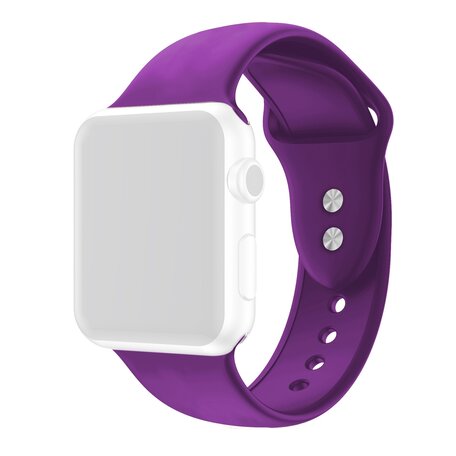 Siliconen sportbandje - Paars - Dubbele druksluiting - Geschikt voor Apple Watch 38mm / 40mm / 41mm / 42mm