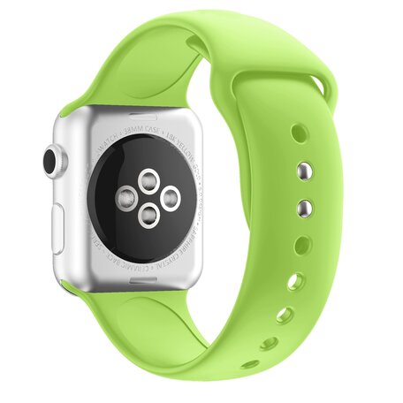 Siliconen sportbandje - Lichtgroen - Dubbele druksluiting - Geschikt voor Apple Watch 38mm / 40mm / 41mm / 42mm