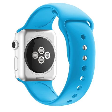 Siliconen sportbandje - Blauw - Dubbele druksluiting - Geschikt voor Apple Watch 38mm / 40mm / 41mm / 42mm