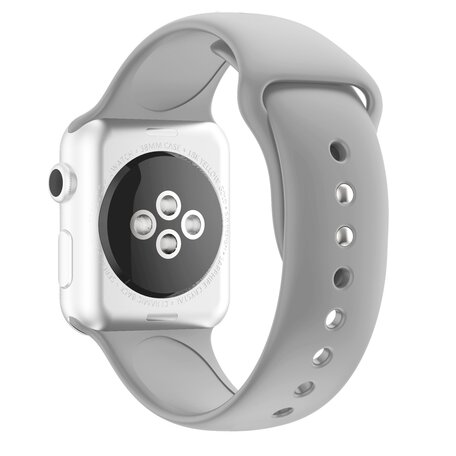 Siliconen sportbandje - Grijs - Dubbele druksluiting - Geschikt voor Apple Watch 38mm / 40mm / 41mm / 42mm