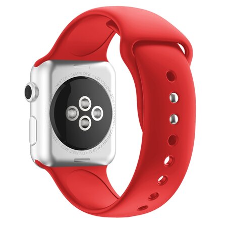 Siliconen sportbandje - Rood - Dubbele druksluiting - Geschikt voor Apple Watch 38mm / 40mm / 41mm / 42mm