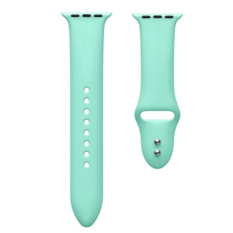 Siliconen sportbandje - Mint Groen - Dubbele druksluiting - Geschikt voor Apple Watch 38mm / 40mm / 41mm / 42mm