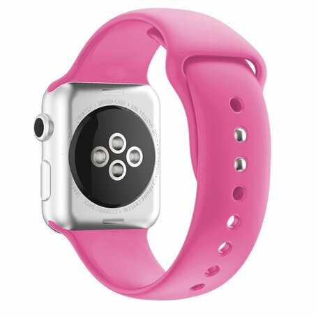 Siliconen sportbandje - Lichtroze - Dubbele druksluiting - Geschikt voor Apple Watch 42mm / 44mm / 45mm / 49mm