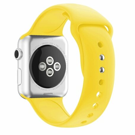 Siliconen sportbandje - Geel - Dubbele druksluiting - Geschikt voor Apple Watch 42mm / 44mm / 45mm / 49mm