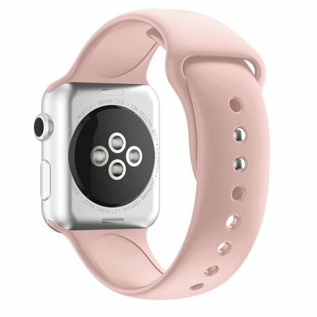 Siliconen sportbandje - Zacht roze - Dubbele druksluiting - Geschikt voor Apple Watch 42mm / 44mm / 45mm / 49mm