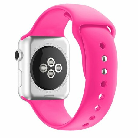 Siliconen sportbandje - Roze - Dubbele druksluiting - Geschikt voor Apple Watch 44mm / 45mm / 46mm / 49mm