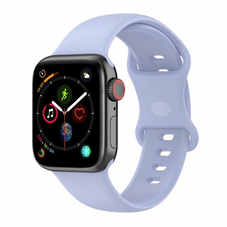 Siliconen sportbandje - Maat: M/L - Lichtpaars - Geschikt voor Apple Watch 38mm / 40mm / 41mm / 42mm