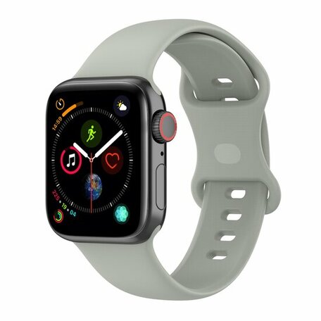 Siliconen sportbandje - Grijs - Maat: M/L - Geschikt voor Apple Watch 38mm / 40mm / 41mm / 42mm