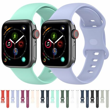 Siliconen sportbandje - Sterrenlicht / starlight - Maat: S/M - Geschikt voor Apple Watch 42mm / 44mm / 45mm / 46mm / 49mm