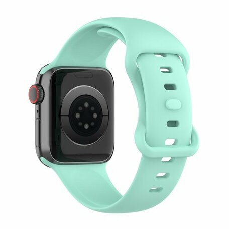 Siliconen sportbandje - Mint Groen - Maat: M/L - Geschikt voor Apple Watch 44mm / 45mm / 46mm / 49mm