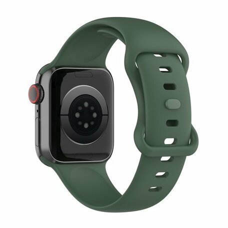 Siliconen sportbandje - Donkergroen - Maat: M/L - Geschikt voor Apple Watch 44mm / 45mm / 46mm / 49mm