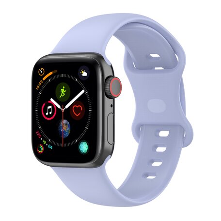 Siliconen sportbandje - Licht paars - Maat: M/L - Geschikt voor Apple Watch 42mm / 44mm / 45mm / 46mm / 49mm