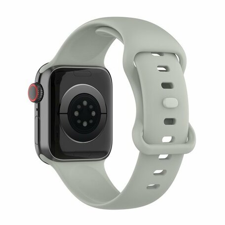 Siliconen sportbandje - Grijs - Maat: M/L - Geschikt voor Apple Watch 42mm / 44mm / 45mm / 46mm / 49mm