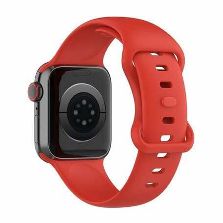 Siliconen sportbandje - Rood - Maat: M/L - Geschikt voor Apple Watch 42mm / 44mm / 45mm / 46mm / 49mm