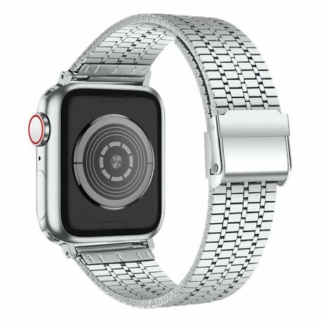 Metalen bandje - Zilver - Geschikt voor Apple watch 38mm / 40mm / 41mm / 42mm