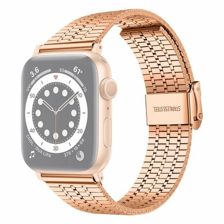 Metalen bandje - Rosé goud - Geschikt voor Apple watch 38mm / 40mm / 41mm / 42mm