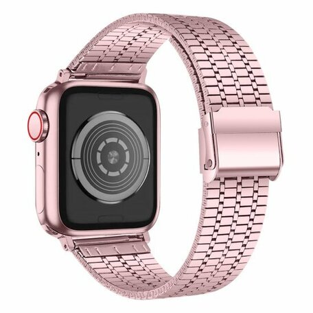 Metalen bandje - Rosé roze - Geschikt voor Apple watch 38mm / 40mm / 41mm / 42mm