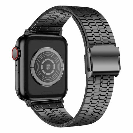 Metalen bandje - Zwart - Geschikt voor Apple watch 38mm / 40mm / 41mm / 42mm