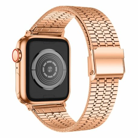 Metalen bandje - Rosé goud - Geschikt voor Apple watch 42mm / 44mm / 45mm / 46mm / 49mm